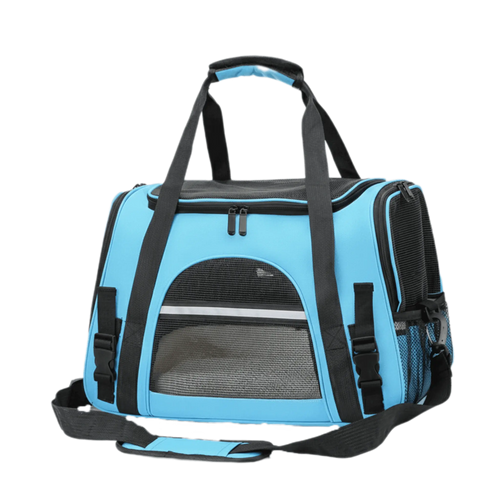 Blaue Pawshell Tragetasche für kleine Hunde und Katzen, ideal für Reisen und Tierarztbesuche